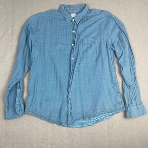 Faherty Shirt Men's size XXL  Blue Casual Buttons Outdoors Gingham,Pockets